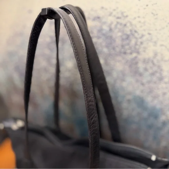 HOBO International RARE Vintage 2000’s Y2K 3-in-1 Black Leather Convertible Tote - Picture 10 of 13